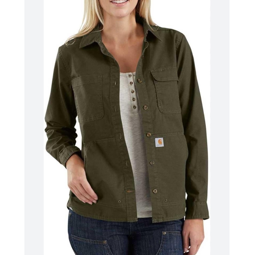 Carhartt Women's Smithville Olive Green Work Utility Shirt